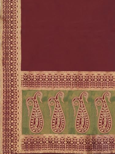 Image of PURVAJA Women's Kanjiwaram Semi-Stitched Lehenga choli
