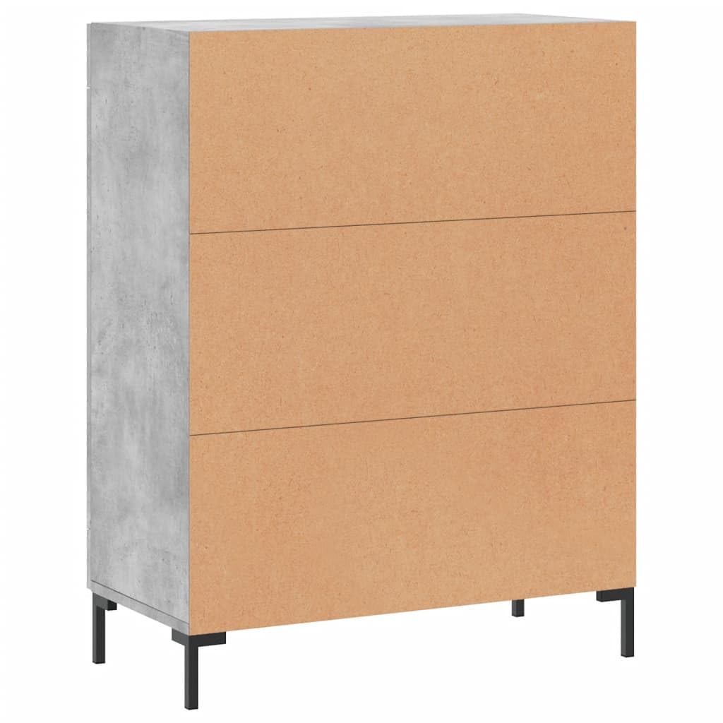 Credenza grigio cemento, 69,5 x 34 x 90 cm, comò