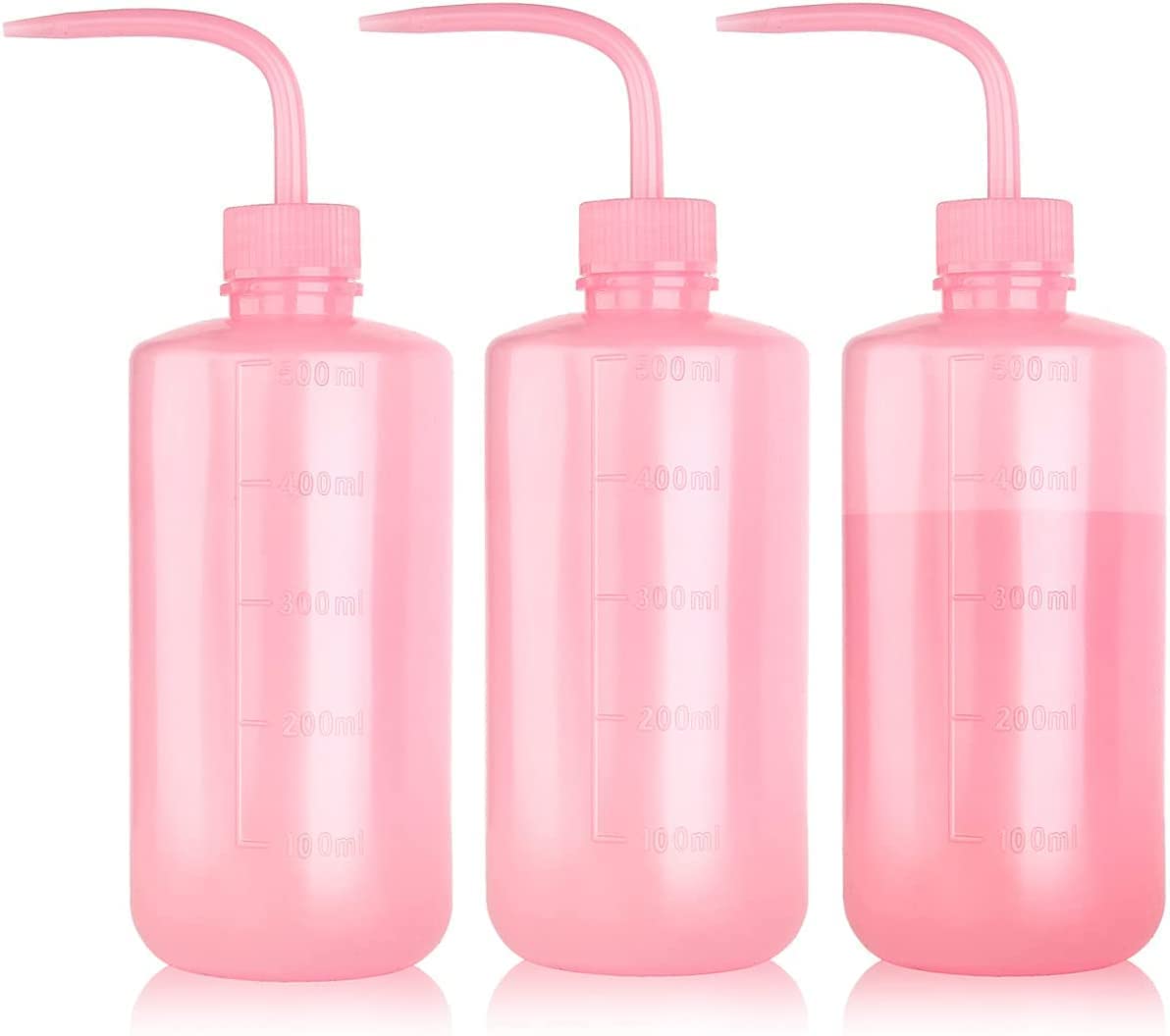Butelka do mycia tatuażu – butelka z melfem 3 szt. 500 ml butelka na wodę do podlewania sukulentów, narzędzia do nawadniania butelek, materiały do tatuażu, zraszanie do nawadniania można myć butelkę na rośliny (różowa)