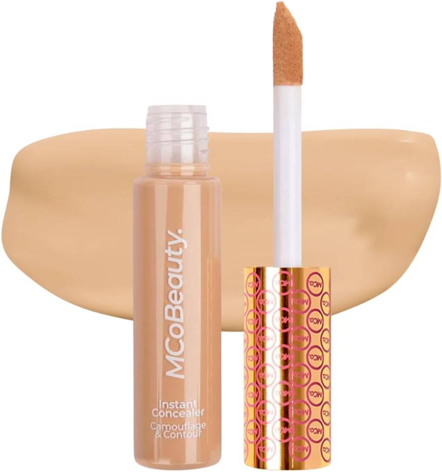 MCoBeauty Instant Concealer Camouflage and Contour Medium - Full Coverage Cream Concealer for Dark Circles Blemishes - Brightening Highlighting Contouring Face Makeup - Cruelty Free Vegan - 1 Count