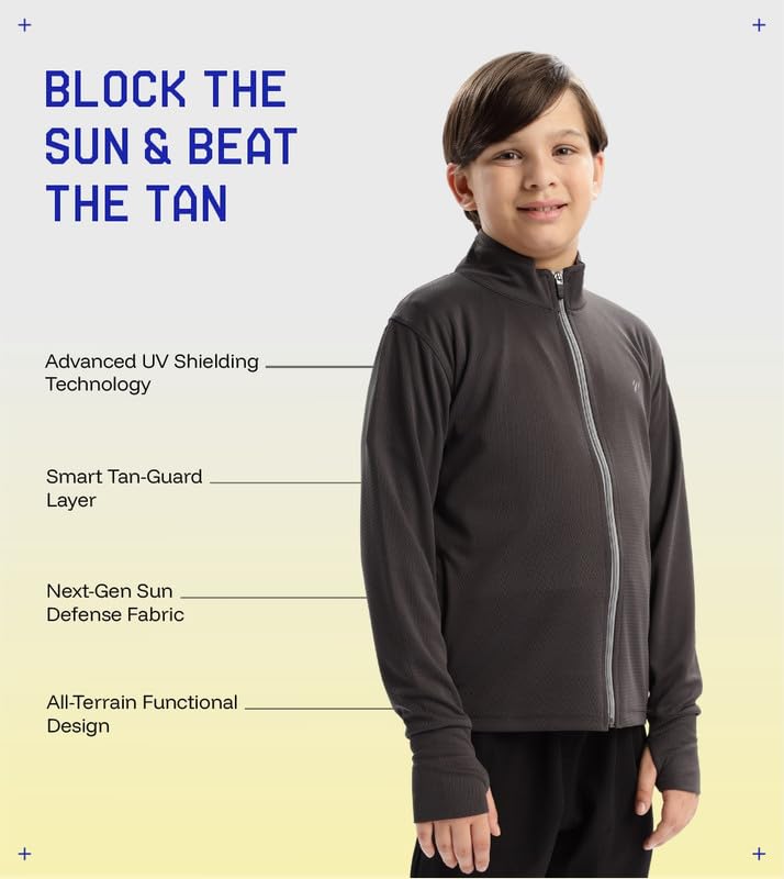 Image of BLUE TYGA Boys UPF 50+ Sunscreen Jacket - Cool, Comfy & Sun-Safe Protection for Every Adventure