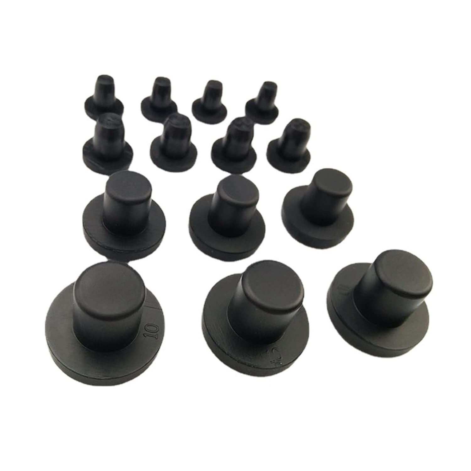 Solid Rubber Stoppers, 5pcs Solid Rubber Seal Hole Plugs High Temperature Resistance T Type Silicone Hole Caps Dust-Proof Gasket End Caps (Color : Noir, Size : A-5mm 5pcs) (Color : Noir, Size : A 6.