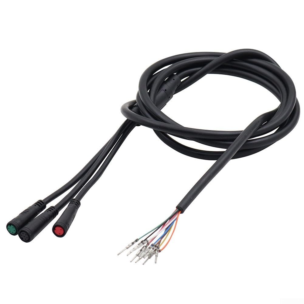 Câble de trottinette électrique pour 901 Display Controller Ligne de connexion Instrument Faisceau de câblage PVC 6 broches pour modèles 1T3/1T4/1T5, noir, 1,3 à 1,8 m (1T4 1,45 m)