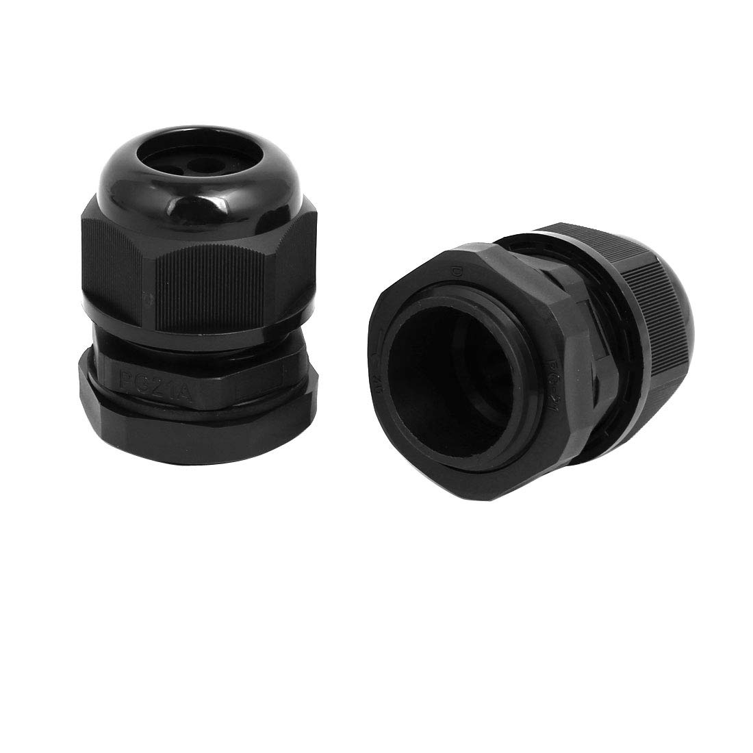 Aexit PG21 4.6mm-6mm Transmission Adjustable 5 Holes Cable Gland Joint Black 5pcs