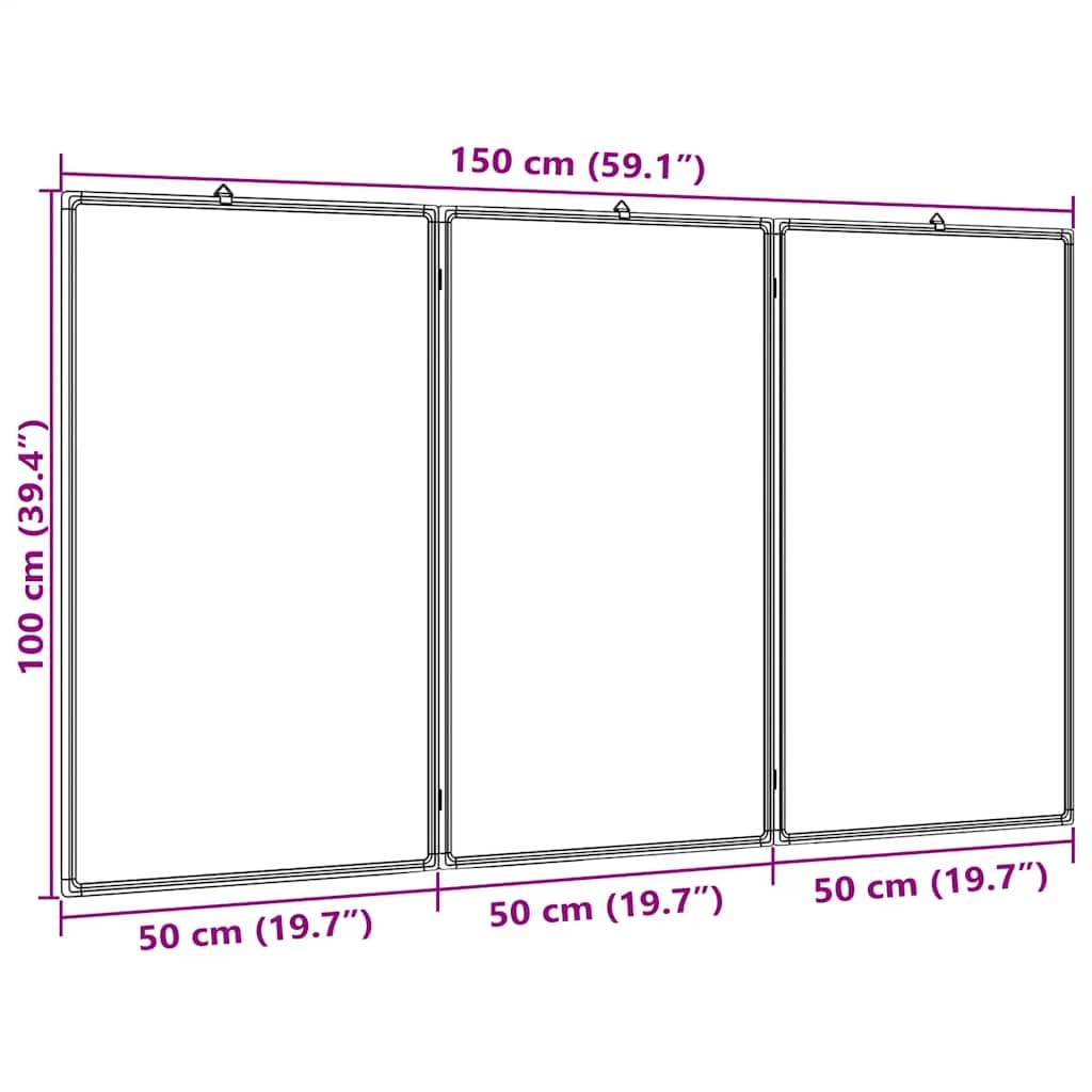 Lavagna Magnetica Pieghevole 150x100x1,7 cm in Alluminio,Forniture per ufficio,Forniture per presentazioni,Pannelli di visualizzazione-4005361