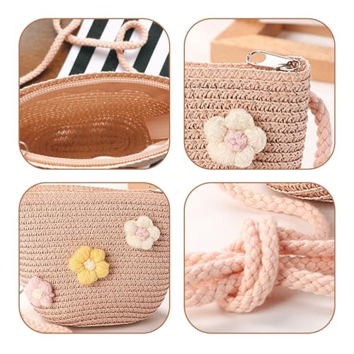 CWPFVQA 1 Stück Mini-Webtasche, Mädchentasche, Kinder-Umhängetasche, Umhängetasche, Strandtasche, Aufbewahrungstasche, Geeignet Für Den Täglichen Gebrauch, Reisen Und Outdoor-Aktivitäten