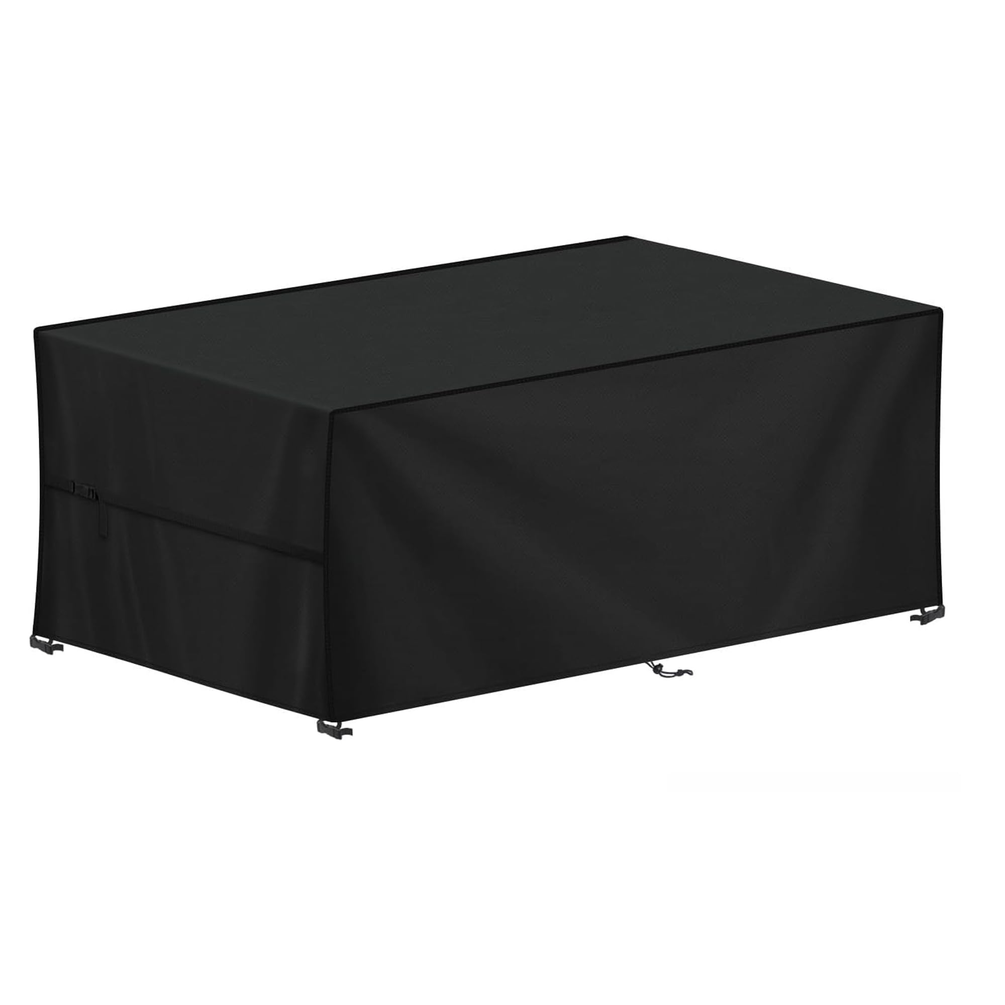 Funda rectangular para mesa de exterior 165x115x80cm en poliéster negro con bolsa de transporte