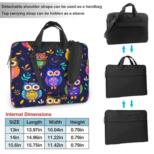 Funda para portátil con diseño búho y hojas coloridas miniatura 4