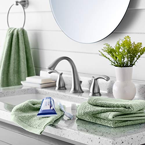 Image of Amazon Basics Cotton Washcloths, Lightweight Quick-Dry, Comfy and Soft, 12 inch x 12 inch, Seafoam Green, 12-Pack