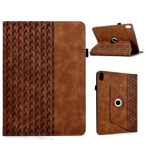 Housse iPad 9e génération rotative marron en cuir intelligent pour tablette 10.2