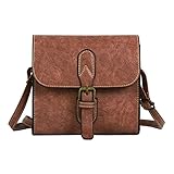  UFACE Verrückte Rabatt-Saison Promotionen Frauen Mädchen Mode Vintage Schnalle Flap Bag Crossbody Umhängetasche (Braun)