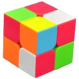 TANCH QIYI Speed Cube 2X2X2 No Stickers Magic Cube Puzzle Toy for Kids & Adults (Colorful)