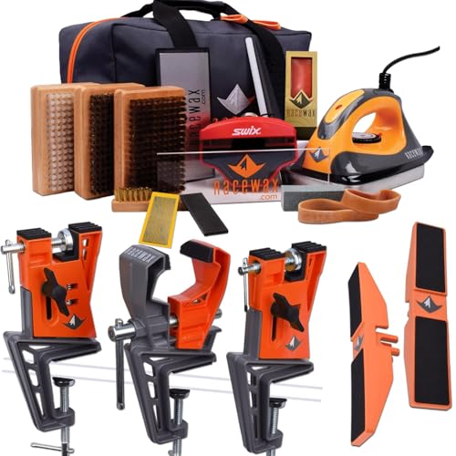 RaceWax Elite Ski Wax Tuning Kit + Metal World Cup Ski Vise + Sno...