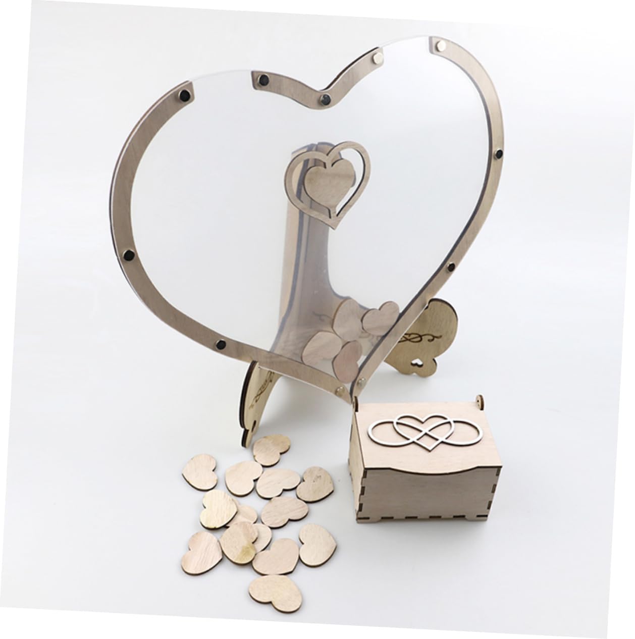 Heart Shape Wedding Reception Guest Book Hardcover Sign-in Desk for Wedding Guests