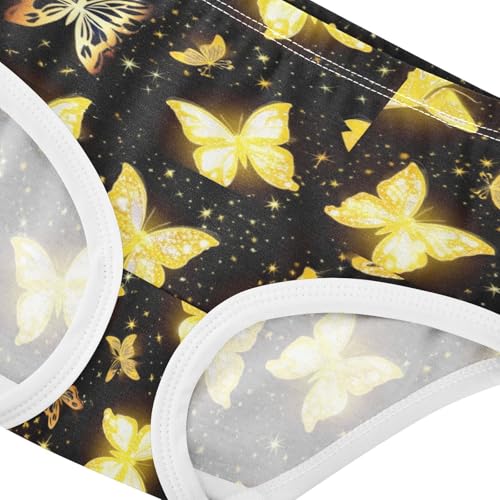 Joisal Golden Butterflies Black Little Girl Panties Girls Underwear Toddlers Cotton Colorful Briefs Undies Kids 2t4