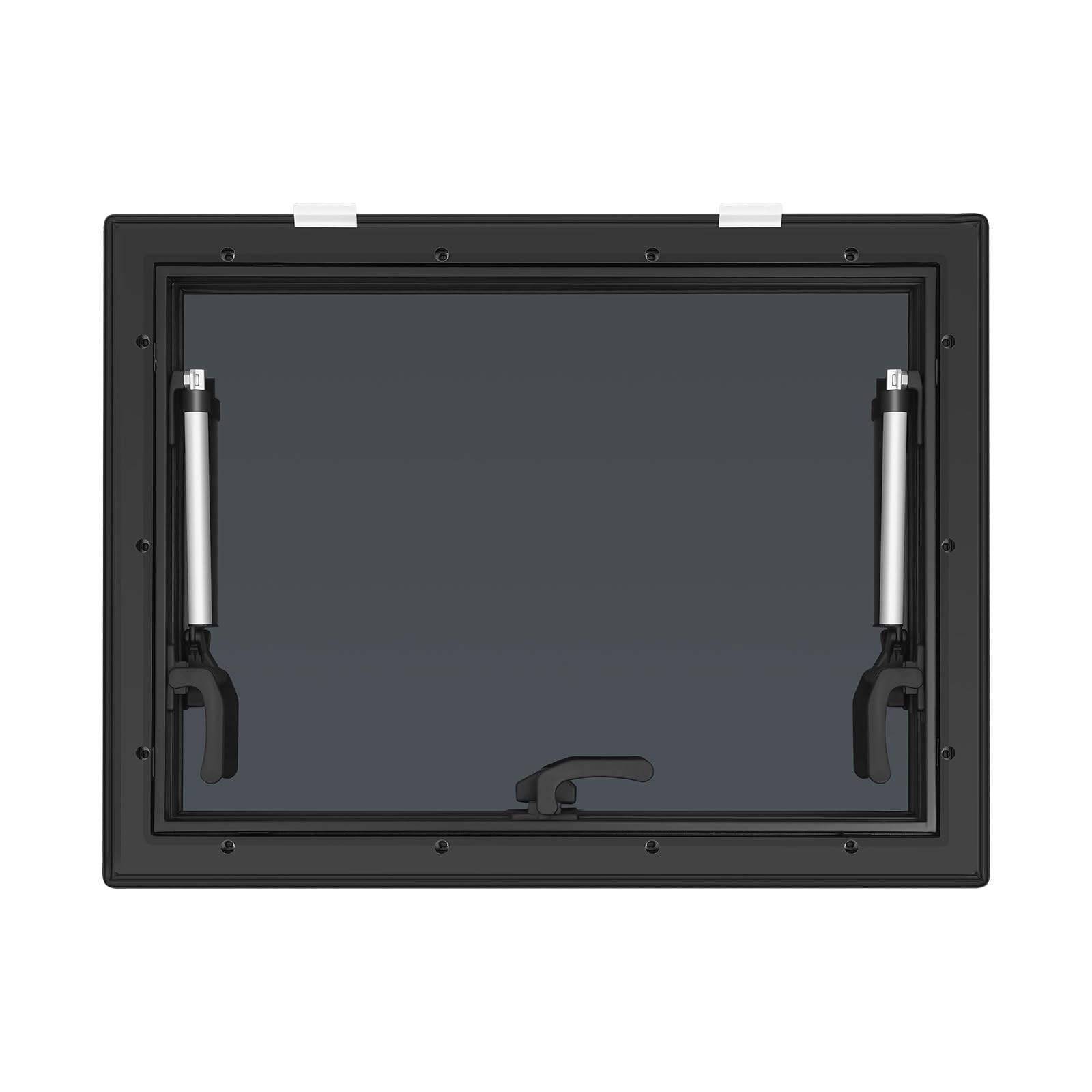 Finestra per camper 450 x 600 mm, in alluminio, per roulotte, camper, finestra con zanzariera e tenda avvolgibile integrata, finestra laterale esterna per roulotte, furgoni e camper
