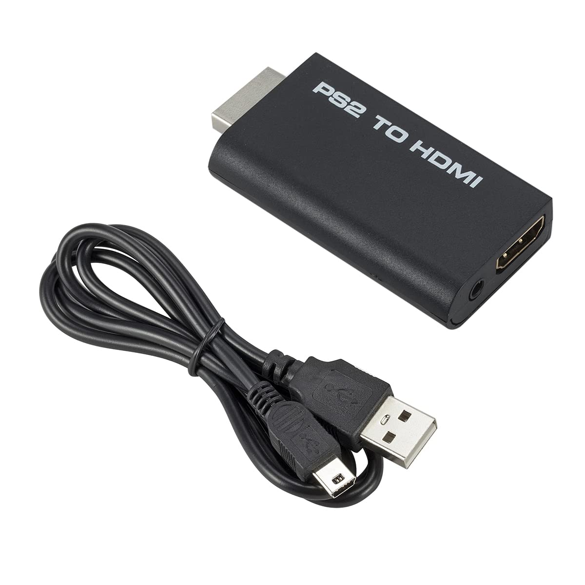 FineraPS2 to HDMI Converter Adapter, Video Converter PS2 to HDMI with 3.5mm Audio Output for HDTV HDMI Monitor Supports All PS2 Display Modes