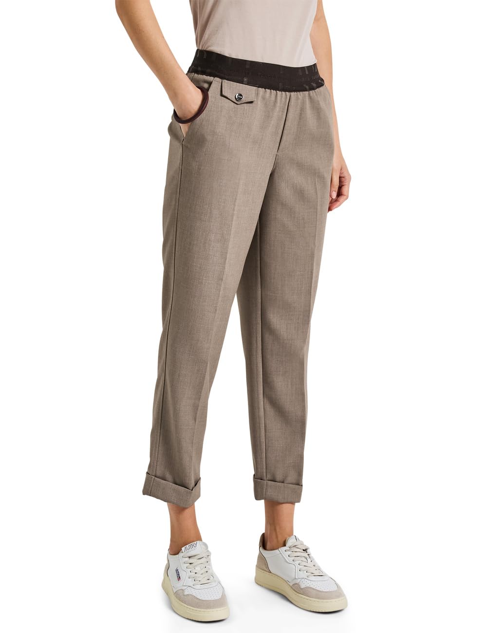 Street One Chino Tapebund Bark Brown – Casual Fit Mid Waist, Slim Legs
