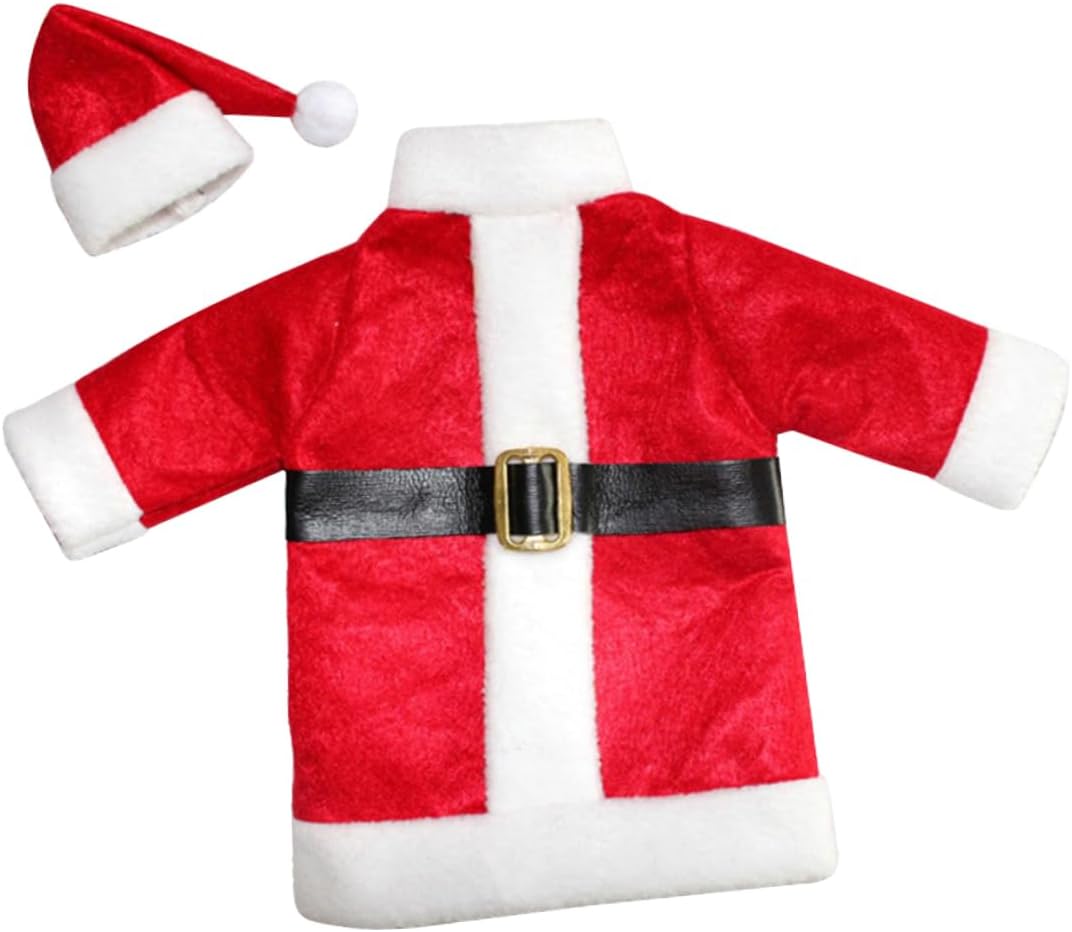Christmas Xmas Wine Bottle Cover Hat Set for Holiday Get-togethers