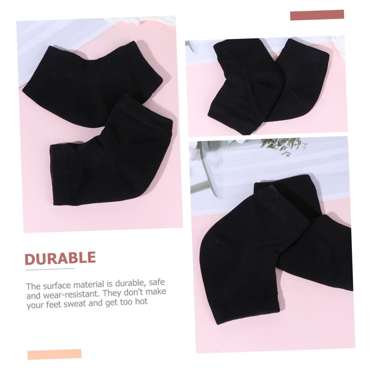 Beatifufu 2 Pairs Toeless Moisturizing Socks Gel Heel Socks for Women Men Cracked Heel Protection Elastic