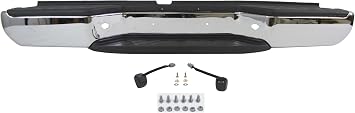 For 2005-2019 FRONTIER REAR STEP BUMPER CHROME FULL ASSY , WITH HITCH, TOP & CENTER PAD, LICENSE LAMP ASSY. WITHOUT SENSOR HOLE NI1103114