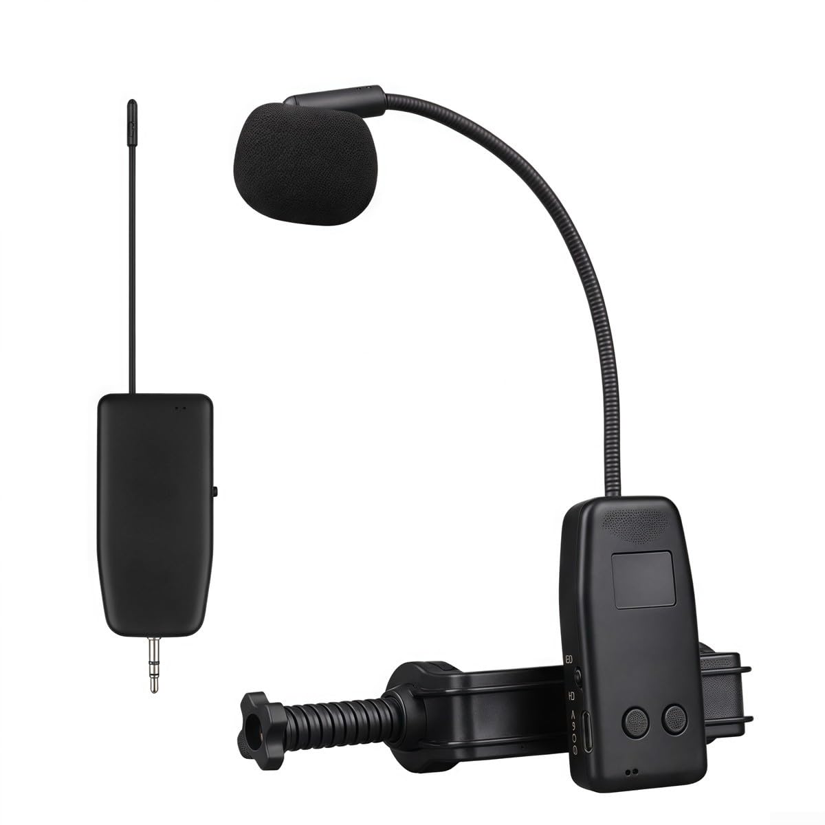 Système de microphone sans fil 2,4 G avec émetteur et récepteur pour violon, alto et violoncelle, noir