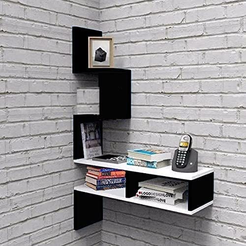 SOAMI Craft Zigzag Shape Corner Wooden Wall Shelf for Multi Purpose