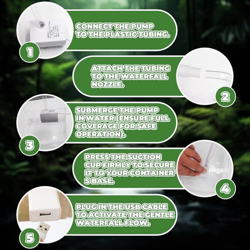 Image of USB-Powered Reptile Shower Kit with Waterfall Fountain & Plush Towel - Bathing Essentials for Bearded Dragons, Frogs & Small Pets