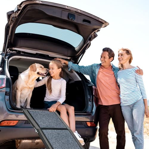 CO-Z Hunderampe Auto klappbar 160cm Leichteres EIN- und Aussteigen für kleine und große Hunde bis 90kg Hundetreppe mit Rutschfester Oberfläche für alle Fahrzeuge nutzbar (160 cm)