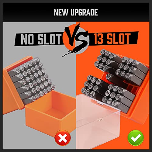 image for HORUSDY 37-Piece Number and Letter Stamp Set 1/4 (6mm) (A-Z & 0-9 + St