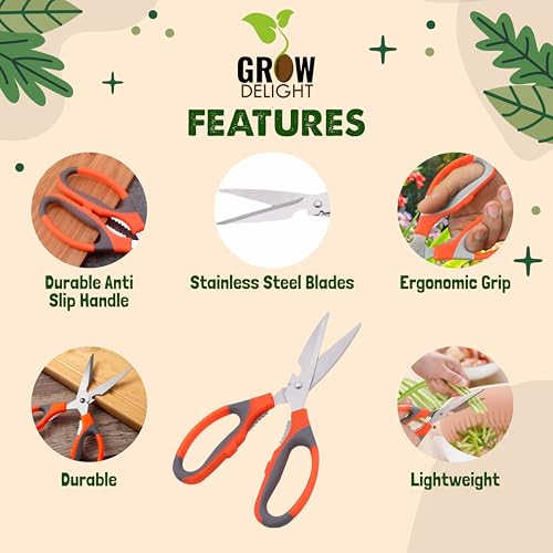Image of Scissors for Home Gardening and Household | Scissors for kitchen Use | Cutter for Plants With Steel Blades & Camfortabel Grip | Multipurpose Sicssors