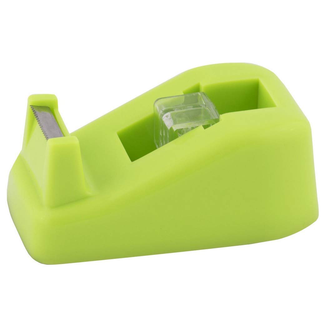 D.RECT Tape Dispenser 8005 Tape Dispenser Green - Wysokiej Jakości Dyspenser Stołowy Szerokość Taśmy: do 19 mm Długość Taśmy do 33 m - W Zestawie 1 Rolka Folii Samoprzylepnej D.RECT Tape 19 mm x 33 m