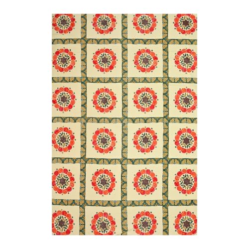 Image of 100% Cotton Single Bedsheet with 1 Pillow Cover | 240 TC Pure Cotton Flat Bed Sheet | Traditional Jaipuri Printed Bedding Set | Soft & Breathable | 60 x 90 Inch (Rangmahal Single 69)