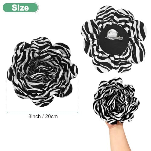 Image of M METERXITY Extra Large Rose Flower Brooches, Lapel Pins Dainty Satin Fabric Big Camellia Oversized Brooch Pin
