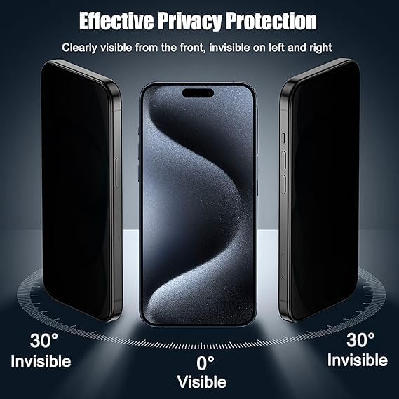 Image of Tempered Glass Screen Protector (For iPhone 16 Pro (Privacy))