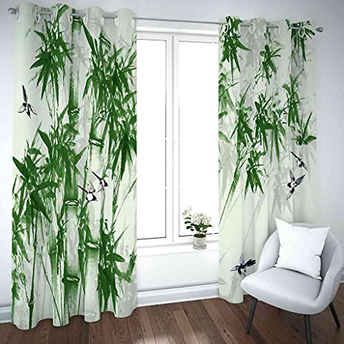 Rideaux oeillets 100% polyester isolant thermique phonique bambou 3D - 4
