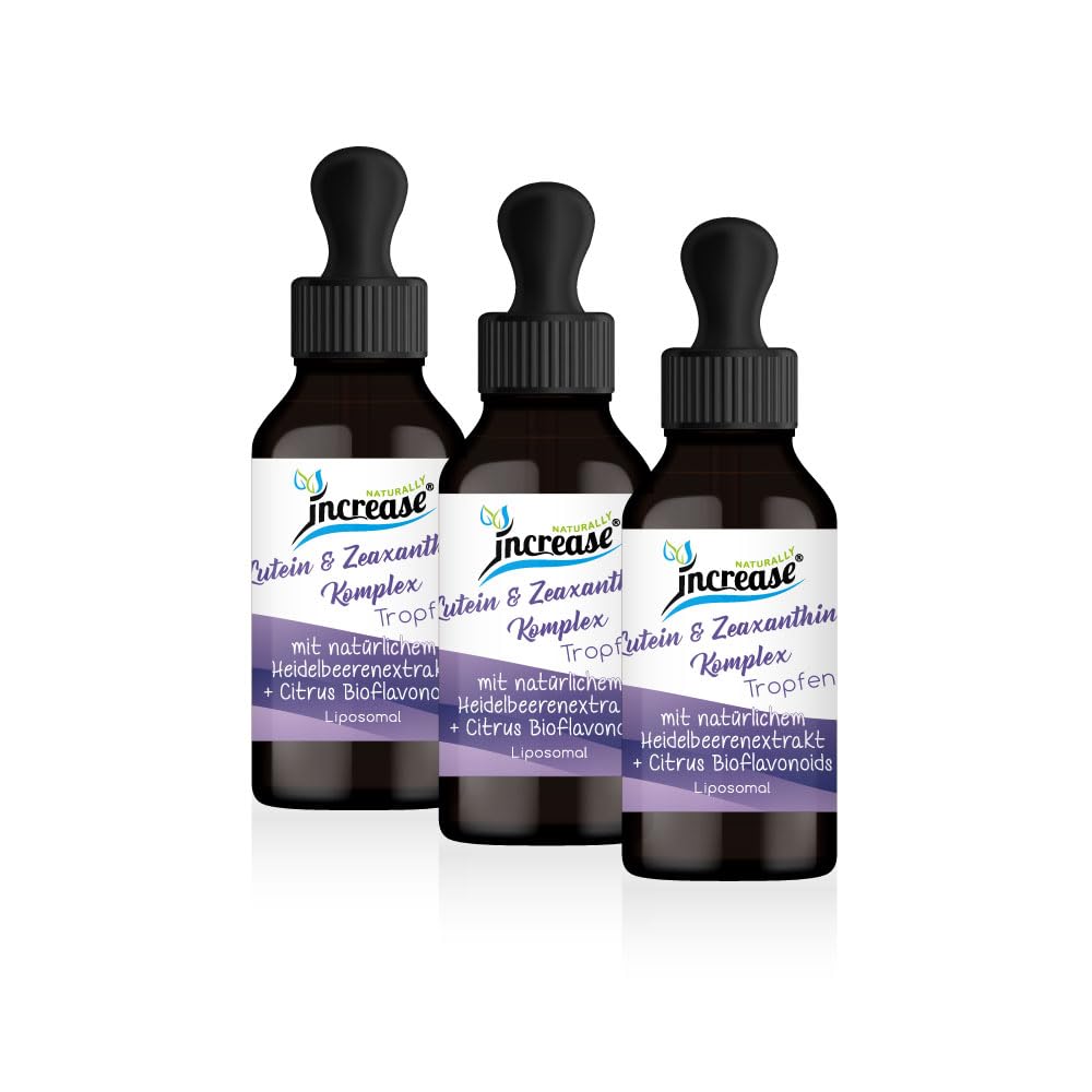 Nimm 3, zahl 2 Aktion Liposomale Lutein & Zeaxanthin Komplex Tropfen hochdosiert - (69.300mg in 3 Flaschen) 77mg Lutein & Zeaxanthin Komplex pro Tagesdosis -MCT Öl -Hohe Bioverfügbarkeit