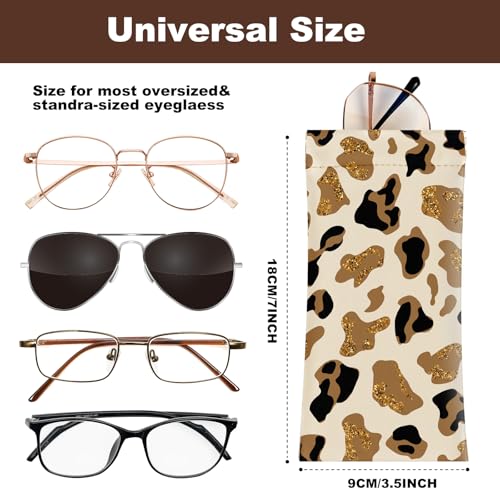 Image of Anikathy 2Pcs Sunglass Eyeglass Glasses Case Soft PU Leather with Cleaning Cloth Portable Glasses Pouch Bag for Men Women