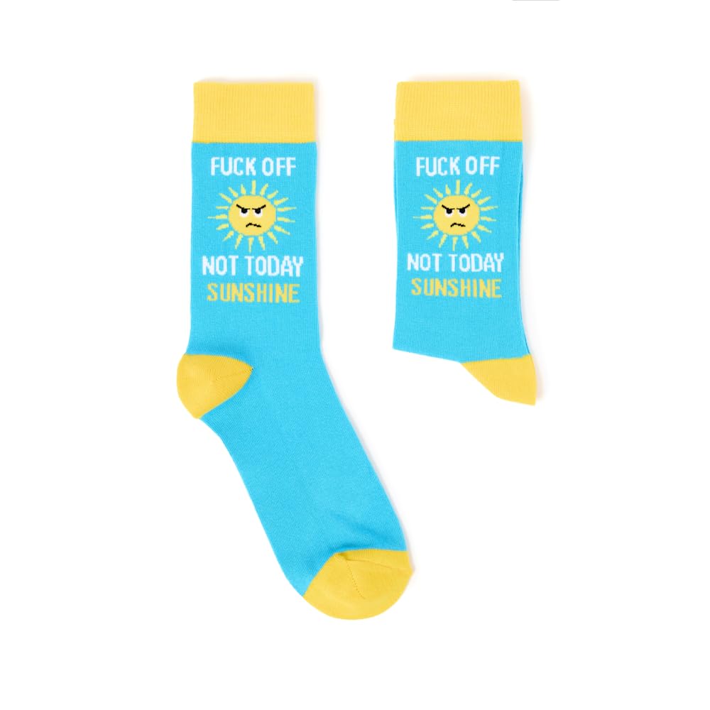 Urban Eccentric Unisex fuck off sunshine Socks | Gift | 1 Pair | Cotton Rich Socks | Premium Socks | Novelty | Gifts