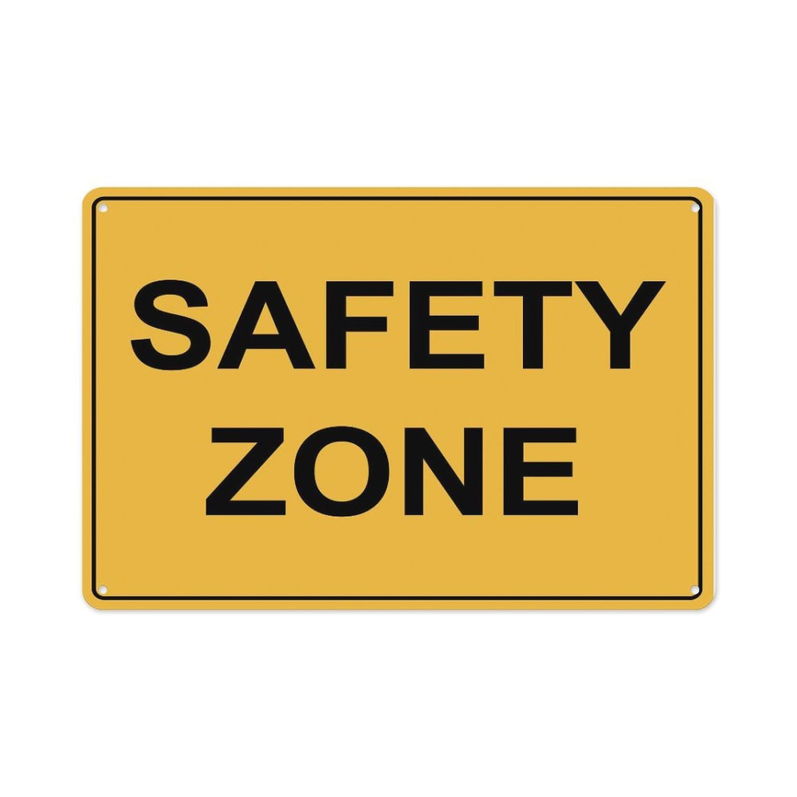 peiyeety Safety Zone Sign Aluminum Tin Warning Signs For Home Outdoor Garden 8X12 Inches