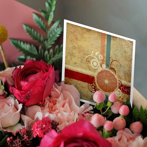 Cartes de vœux pamplemousse design fruit grunge 15,2x15,2 cm - 3