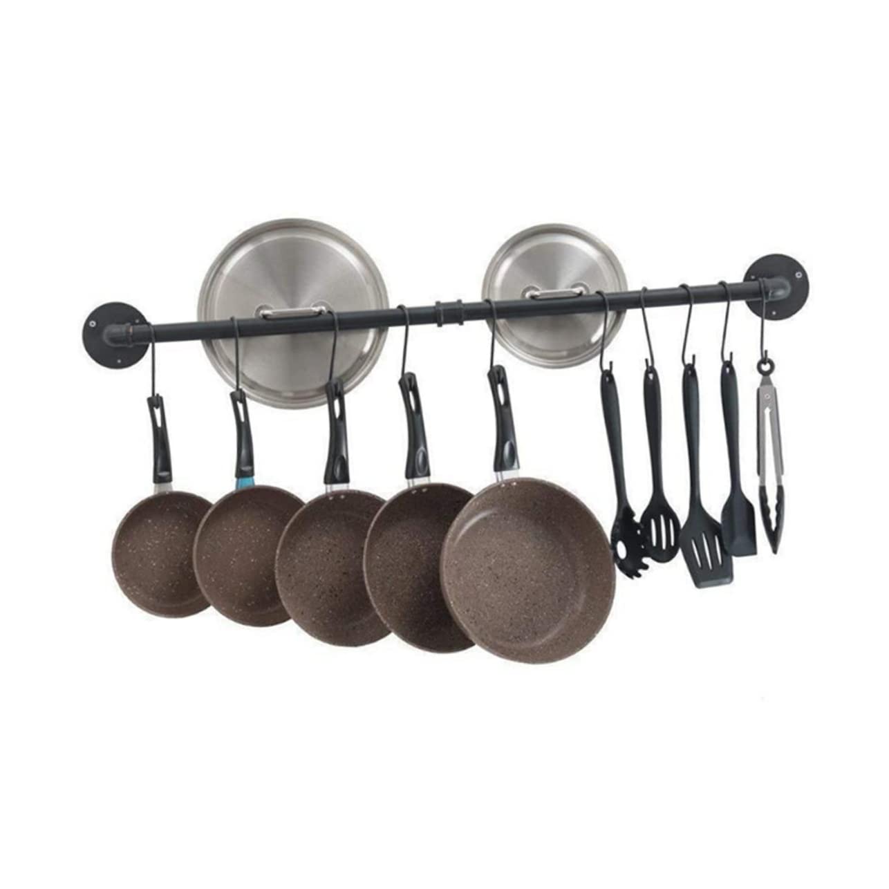 Rejilla Para Tapas De Ollas De Hierro Riel De Pared Para Ollas Organizador De y Sartenes Estante De Almacenamiento Para Cocina Colgar Utensilios Pared
