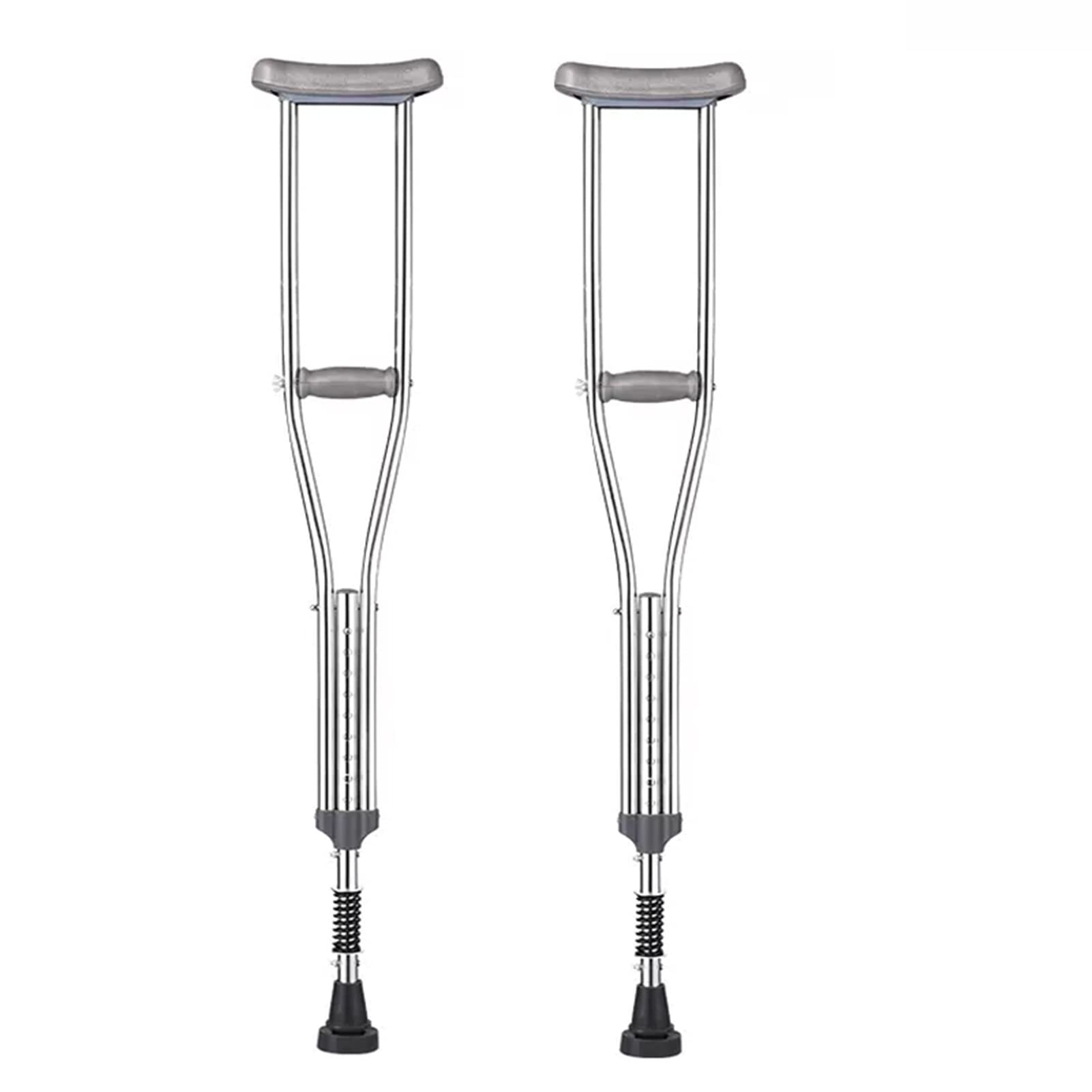 Muletas Médicas para Axilas, Muletas Regulables para Hombre, Muletas Ligeras Antideslizantes para Mujer (Color : Silver, Size : 2COUNTS)