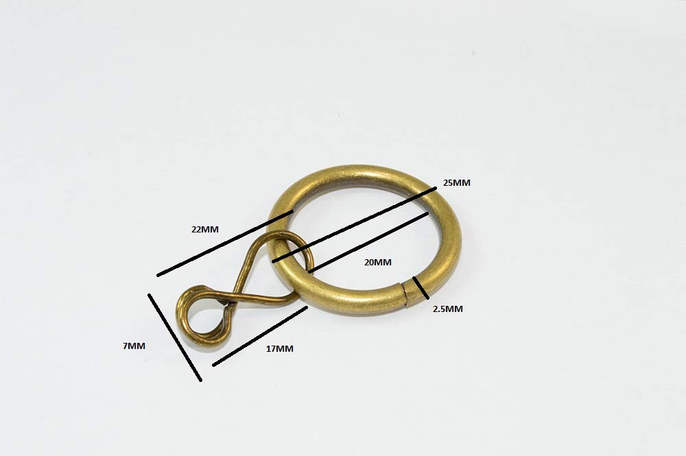 20 x Medium Brown Plastic Drape Curtain Pole Rod Rings 28MM ID 40MM OD