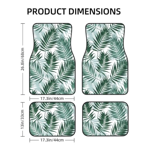 Alfombrillas de coche para viajes de aventura con estampado exótico de hojas de palmera 2