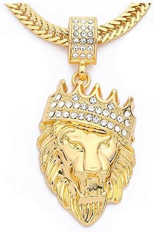 CHOOOICE Cool Lion Gold Necklace Hiphop Jewelry Diamond Pendant for Men&Women