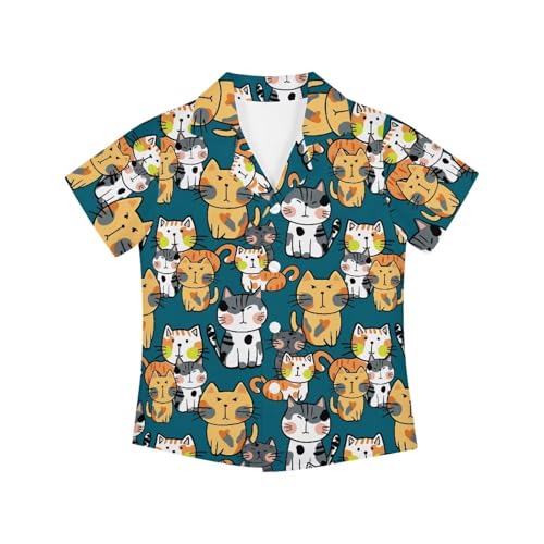 Kid's Hawaiian Shirt Button Down Comfy Short Sleeve Shirts Summer Beach Shirt