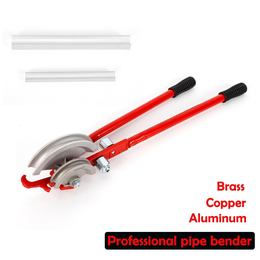 Dobladora de tubos de 15/22 mm, dobladora de tubos con mango antideslizante, herramienta de flexión de tubos de 0 a 90 grados para cobre, aluminio y tubos de acero inoxidable