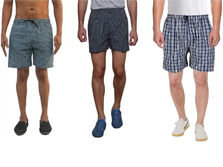 Men’s Regular Fit 100% Cotton Casual Lounge Shorts | Dual Pocket Sleep Shorts Pack of 3-picture-55