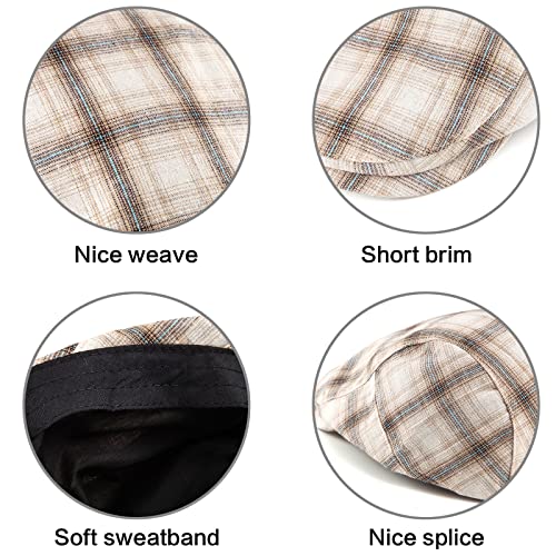 Image of LADYBRO 2-Pack Unisex Flat Cap Newsboy Hats for Men Women, Summer Casual Adjustable